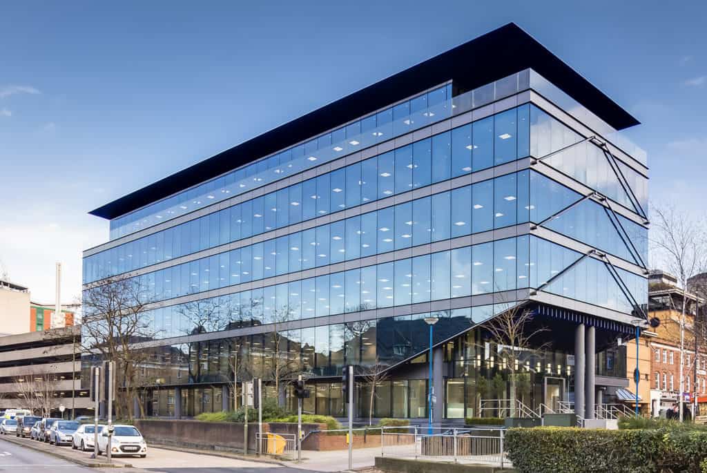 The newly refurbished Victoria Gate office building in Woking town centre